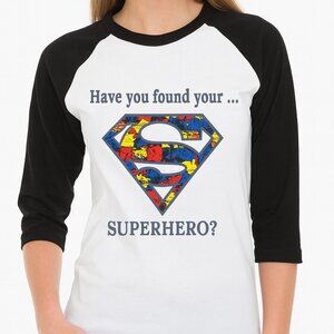 sport tek womens white black have you found your superhero top size M